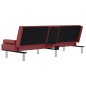vidaXL Sofá cama con portavasos cuero sintético rojo tinto vidaXL Sofá cama con portavasos cuero sintético rojo tinto