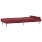 vidaXL Sofá cama con portavasos cuero sintético rojo tinto vidaXL Sofá cama con portavasos cuero sintético rojo tinto