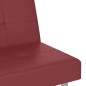 vidaXL Sofá cama con portavasos cuero sintético rojo tinto vidaXL Sofá cama con portavasos cuero sintético rojo tinto
