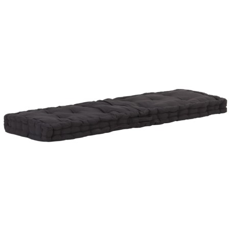 vidaXL Cojín para palés algodón negro 120x40x7 cm 