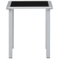 vidaXL Mesa de jardín acero y vidrio negro y plateado 41x41x45 cm vidaXL Mesa de jardín acero y vidrio negro y plateado 41x41x45 cm