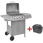 vidaXL Barbacoa grill de gas 4+1 quemadores plateada vidaXL Barbacoa grill de gas 4+1 quemadores plateada