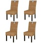 vidaXL Silla de comedor 4 uds Kubu ratán madera de mango vidaXL Silla de comedor 4 uds Kubu ratán madera de mango
