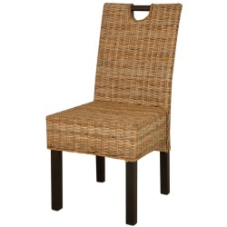 vidaXL Silla de comedor 4 uds Kubu ratán madera de mango