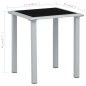 vidaXL Mesa de jardín acero y vidrio negro y plateado 41x41x45 cm vidaXL Mesa de jardín acero y vidrio negro y plateado 41x41x45 cm