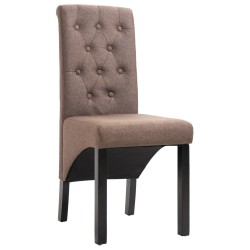 vidaXL Sillas de comedor 6 unidades tela marrón