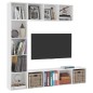 vidaXL Mueble de TV y librería 3 piezas blanco 180x30x180 cm vidaXL Mueble de TV y librería 3 piezas blanco 180x30x180 cm
