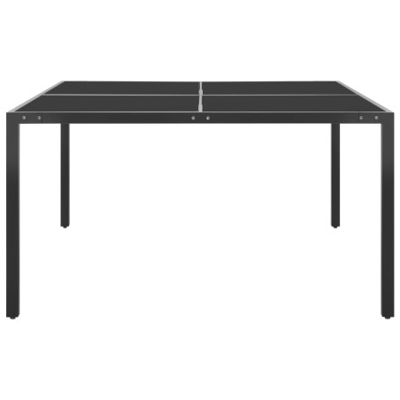 vidaXL Mesa de jardín de acero y vidrio antracita 130x130x72 cm 