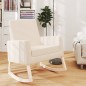 vidaXL Silla mecedora de tela crema vidaXL Silla mecedora de tela crema
