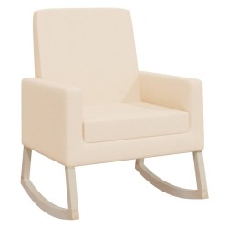 vidaXL Silla mecedora de tela crema