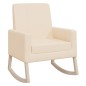vidaXL Silla mecedora de tela crema vidaXL Silla mecedora de tela crema