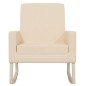 vidaXL Silla mecedora de tela crema vidaXL Silla mecedora de tela crema