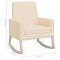 vidaXL Silla mecedora de tela crema vidaXL Silla mecedora de tela crema
