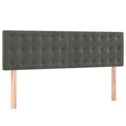 vidaXL Cabeceros 2 unidades terciopelo gris oscuro 72x5x78/88 cm