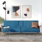 vidaXL Sofá cama con portavasos terciopelo azul vidaXL Sofá cama con portavasos terciopelo azul