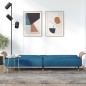 vidaXL Sofá cama con portavasos terciopelo azul vidaXL Sofá cama con portavasos terciopelo azul