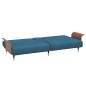 vidaXL Sofá cama con portavasos terciopelo azul vidaXL Sofá cama con portavasos terciopelo azul