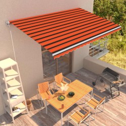 vidaXL Toldo retráctil automático naranja y marrón 500x300 cm
