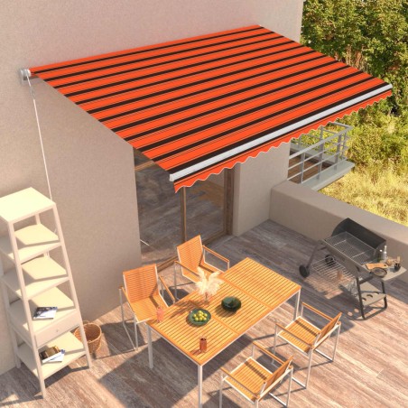 vidaXL Toldo retráctil automático naranja y marrón 500x300 cm