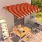 vidaXL Toldo retráctil automático naranja y marrón 500x300 cm vidaXL Toldo retráctil automático naranja y marrón 500x300 cm