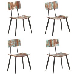 vidaXL Sillas de comedor 4 unidades madera maciza reciclada  