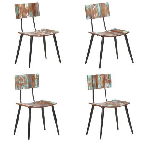 vidaXL Sillas de comedor 4 unidades madera maciza reciclada  
