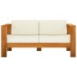vidaXL Muebles de jardín 5 pzas cojines blanco crema madera de acacia vidaXL Muebles de jardín 5 pzas cojines blanco crema madera de acacia