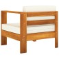 vidaXL Muebles de jardín 8 pzas cojines blanco crema madera de acacia 