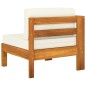 vidaXL Muebles de jardín 8 pzas cojines blanco crema madera de acacia 