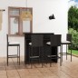 vidaXL Juego de muebles de bar de jardín de 5 piezas y cojines negro vidaXL Juego de muebles de bar de jardín de 5 piezas y cojines negro