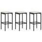 vidaXL Set muebles de bar para jardín 4 piezas y cojines negro