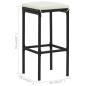 vidaXL Set muebles de bar para jardín 4 piezas y cojines negro