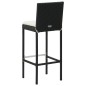 vidaXL Set muebles bar jardín 3 piezas y cojines ratán sintético negro