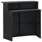 vidaXL Set muebles de bar para jardín 3 piezas y cojines negro