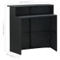 vidaXL Set muebles de bar para jardín 3 piezas y cojines negro