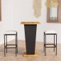 vidaXL Set de muebles de bar jardín 3 piezas y cojines ratán PE negro