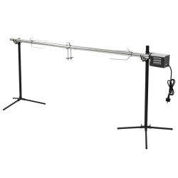 vidaXL Barbacoa grill automática motor acero inoxidable 207x45x81 cm  