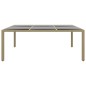vidaXL Mesa jardín vidrio templado ratán sintético beige 200x150x75 cm