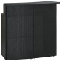 vidaXL Set muebles bar jardín 3 piezas y cojines ratán sintético negro vidaXL Set muebles bar jardín 3 piezas y cojines ratán sintético negro