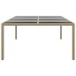 vidaXL Mesa jardín vidrio templado ratán sintético beige 200x150x75 cm