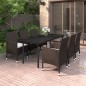 vidaXL Set comedor de jardín 7 pzas y cojines ratán sintético y vidrio vidaXL Set comedor de jardín 7 pzas y cojines ratán sintético y vidrio
