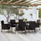 vidaXL Juego de comedor para jardín 7 piezas negro vidaXL Juego de comedor para jardín 7 piezas negro