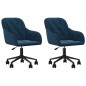 vidaXL Sillas de comedor giratorias 2 uds terciopelo azul vidaXL Sillas de comedor giratorias 2 uds terciopelo azul