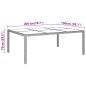 vidaXL Mesa jardín vidrio templado ratán sintético beige 200x150x75 cm