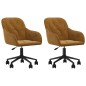 vidaXL Sillas de comedor giratorias 2 unidades terciopelo marrón vidaXL Sillas de comedor giratorias 2 unidades terciopelo marrón