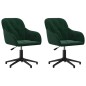 vidaXL Sillas de comedor giratorias 2 unidades terciopelo verde oscuro vidaXL Sillas de comedor giratorias 2 unidades terciopelo verde oscuro