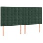 vidaXL Cabeceros 4 unidades de terciopelo verde oscuro 80x5x78/88 cm