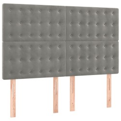 vidaXL Cabeceros 4 unidades terciopelo gris claro 72x5x78/88 cm