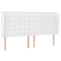 vidaXL Cabecero con orejas de cuero sintético blanco 163x23x118/128 cm