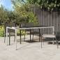 vidaXL Mesa jardín vidrio templado ratán sintético blanco 190x90x75 cm vidaXL Mesa jardín vidrio templado ratán sintético blanco 190x90x75 cm